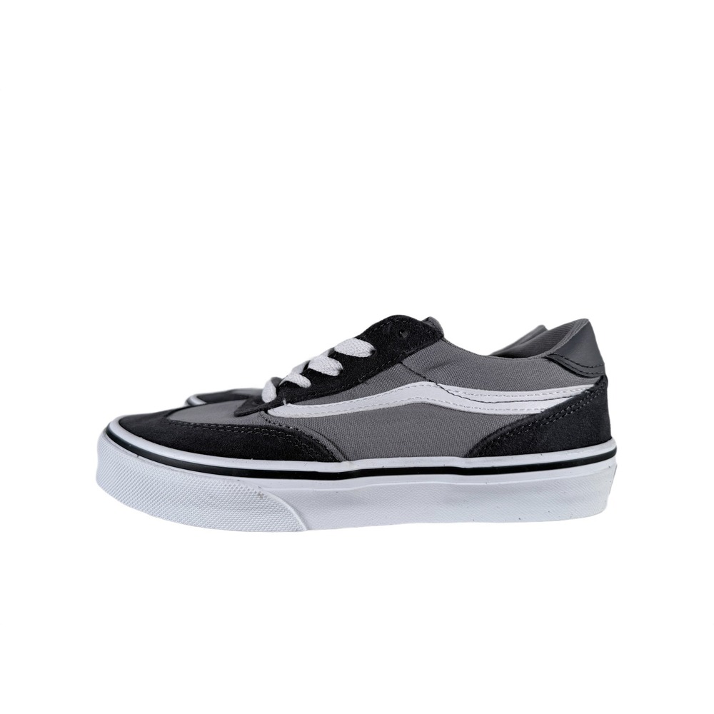 New Adorable Vans Brooklyn LS Little Boys Comfort Shoes Size 2 Youth 2 Tone Gray